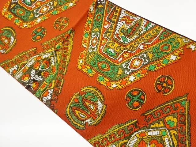JAPANESE NAGOYA OBI / WOVEN ABSTRACT BIRD